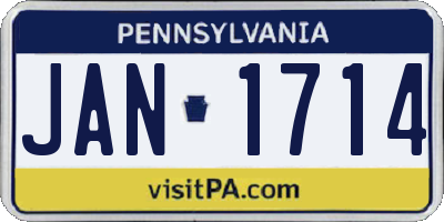 PA license plate JAN1714