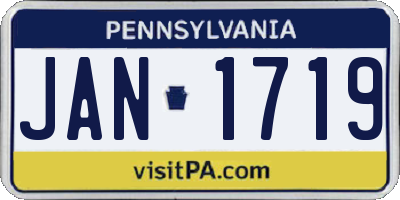 PA license plate JAN1719