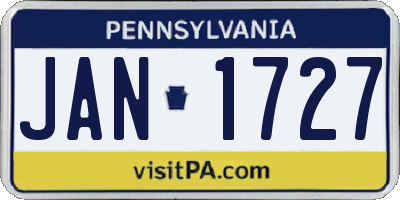 PA license plate JAN1727