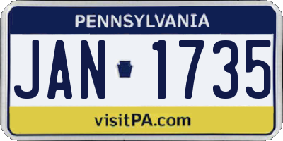 PA license plate JAN1735