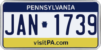 PA license plate JAN1739