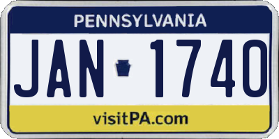 PA license plate JAN1740