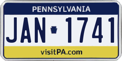 PA license plate JAN1741