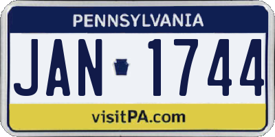 PA license plate JAN1744