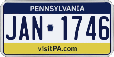 PA license plate JAN1746