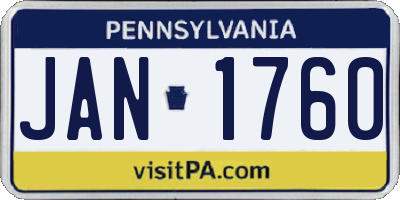 PA license plate JAN1760