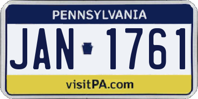 PA license plate JAN1761