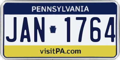 PA license plate JAN1764