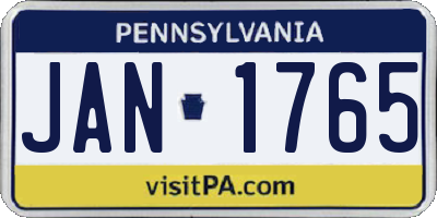 PA license plate JAN1765