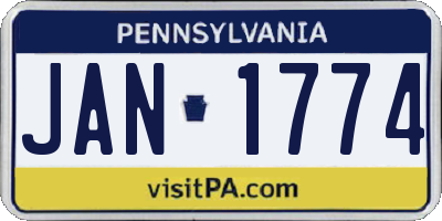 PA license plate JAN1774