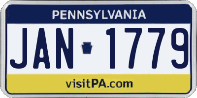 PA license plate JAN1779