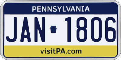 PA license plate JAN1806