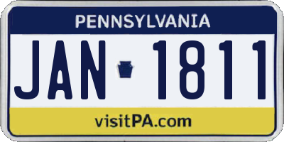 PA license plate JAN1811