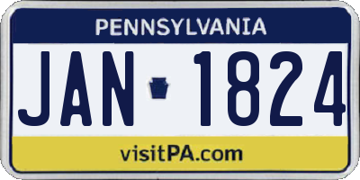 PA license plate JAN1824