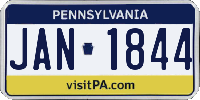 PA license plate JAN1844