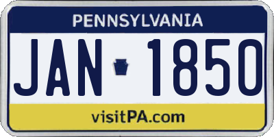 PA license plate JAN1850