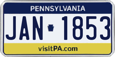 PA license plate JAN1853