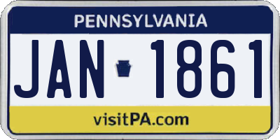 PA license plate JAN1861