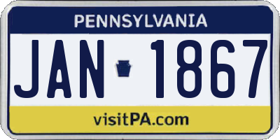 PA license plate JAN1867