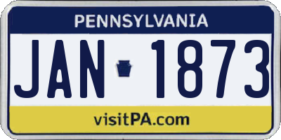 PA license plate JAN1873