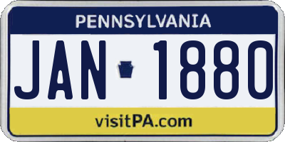 PA license plate JAN1880