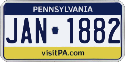 PA license plate JAN1882