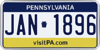 PA license plate JAN1896