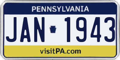 PA license plate JAN1943