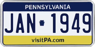 PA license plate JAN1949