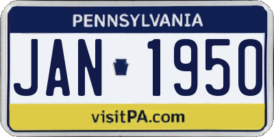 PA license plate JAN1950