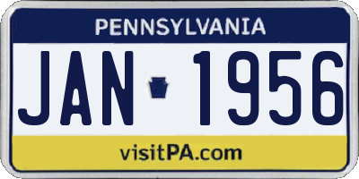 PA license plate JAN1956