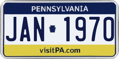 PA license plate JAN1970