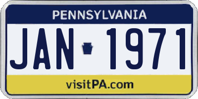 PA license plate JAN1971