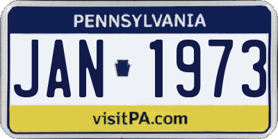 PA license plate JAN1973