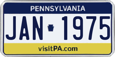 PA license plate JAN1975