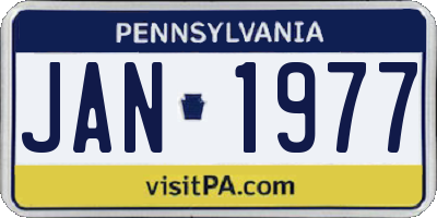 PA license plate JAN1977