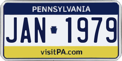 PA license plate JAN1979