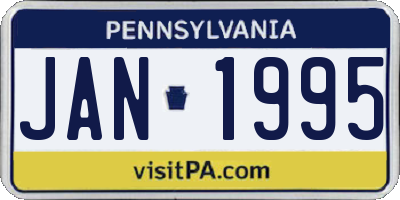 PA license plate JAN1995