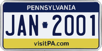 PA license plate JAN2001