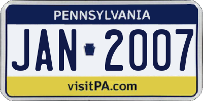 PA license plate JAN2007