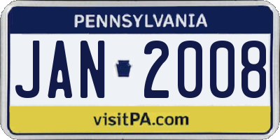 PA license plate JAN2008