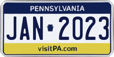 PA license plate JAN2023