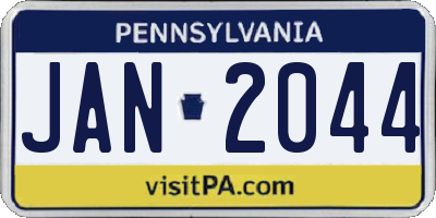 PA license plate JAN2044