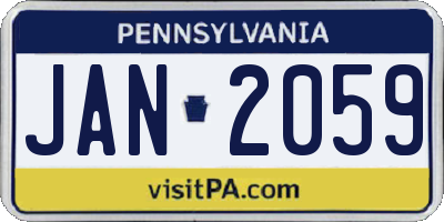 PA license plate JAN2059