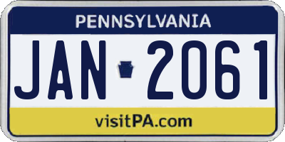 PA license plate JAN2061