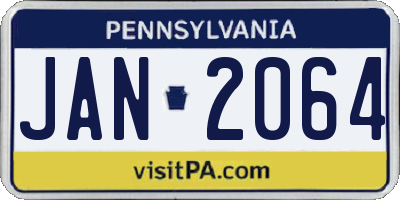 PA license plate JAN2064