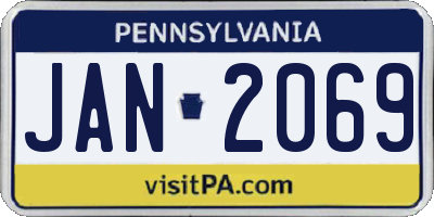 PA license plate JAN2069