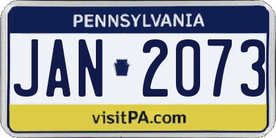 PA license plate JAN2073