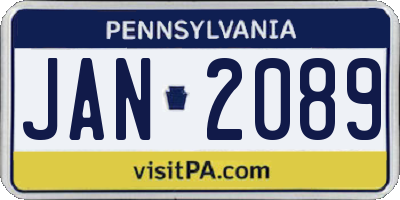 PA license plate JAN2089