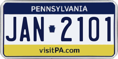 PA license plate JAN2101